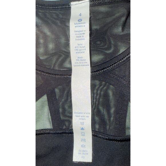 LULULEMON Home Stretch Tank Women's Size 4 Black With Mesh - Picture 10 of 14